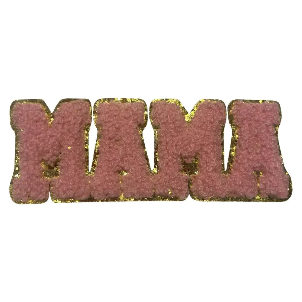 Light Pink and Gold MAMA Iron On Patch Patch